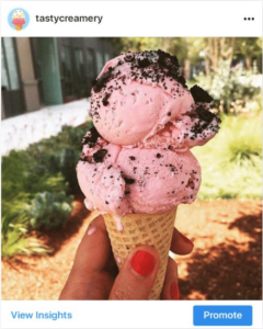 LLM Blog, tasty icecream instagram ad