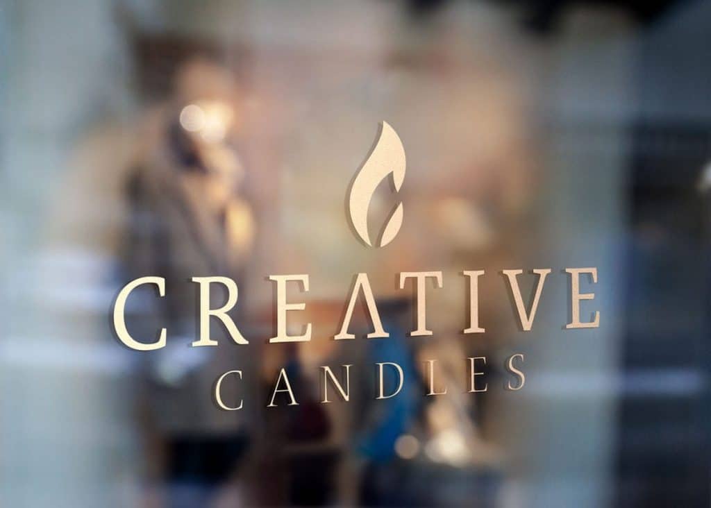 Logo design provided by LimeLight Marketing for Creative Candles.
