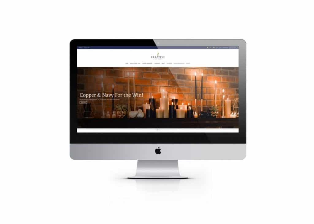 Website design and development services by LimeLight Marketing for Creative Candles