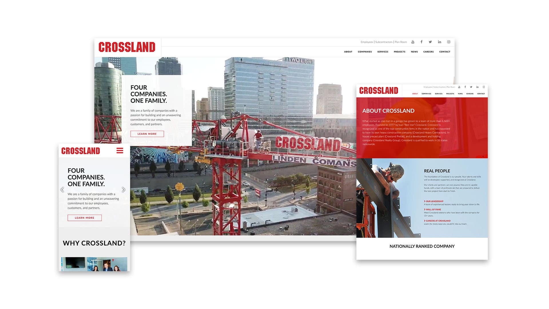 Website by LimeLight Marketing for Crossland Construction