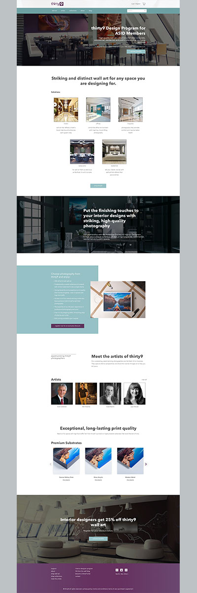 LimeLight Marketing Our Work thirty9 Interior Design Landing Page