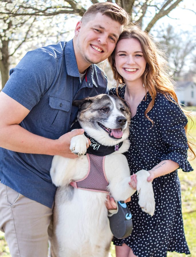 Limelight Team Member: Chelsea with her significant other and their dog