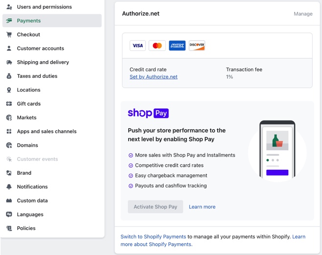 How to set up Shopify Payments