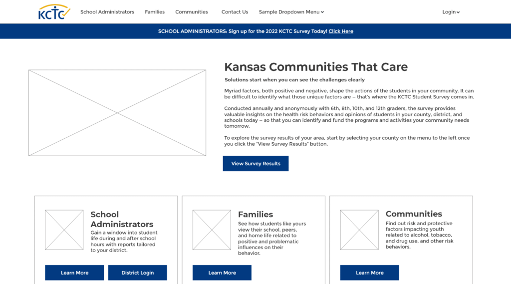 LimeLight Marketing - Website Architecture KCTC Wireframe