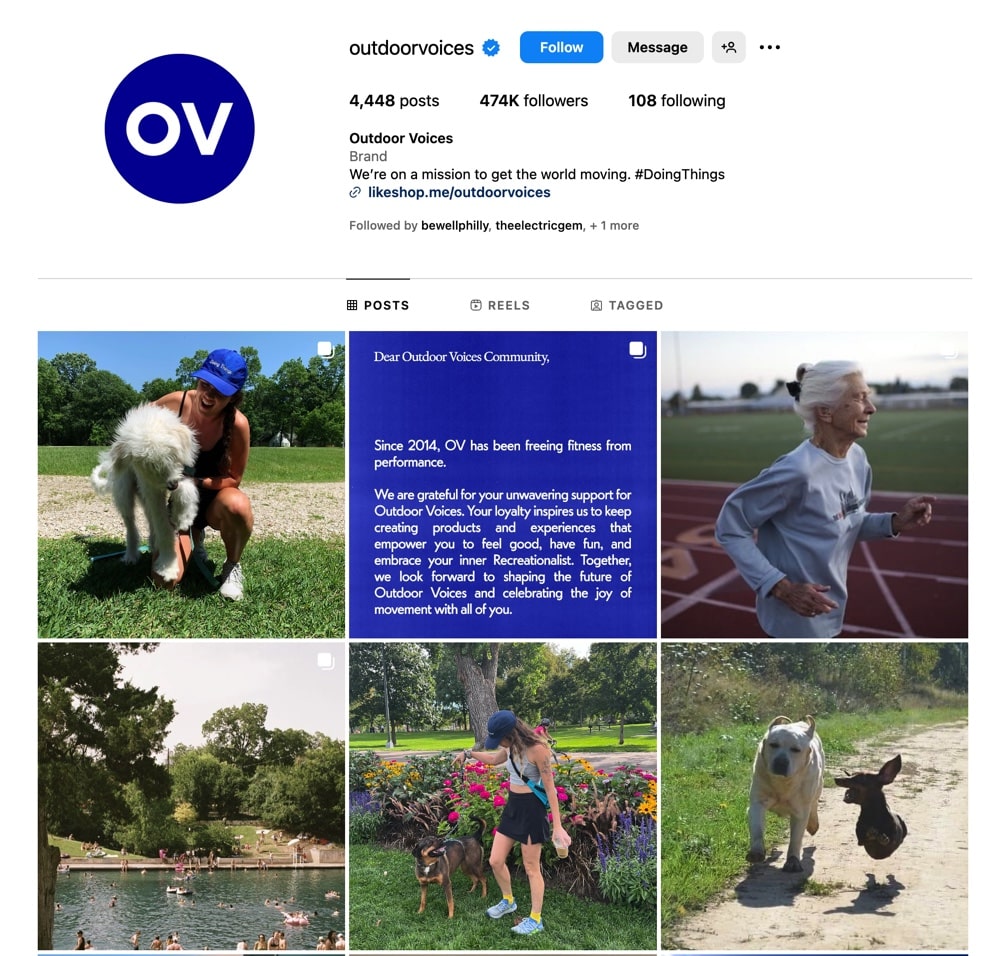 outdoor voices instagram feed