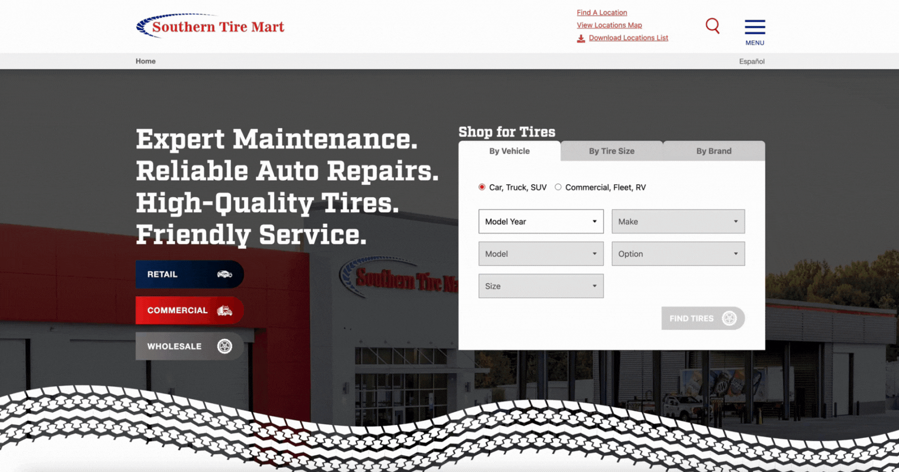 new southern tire mart website redesign