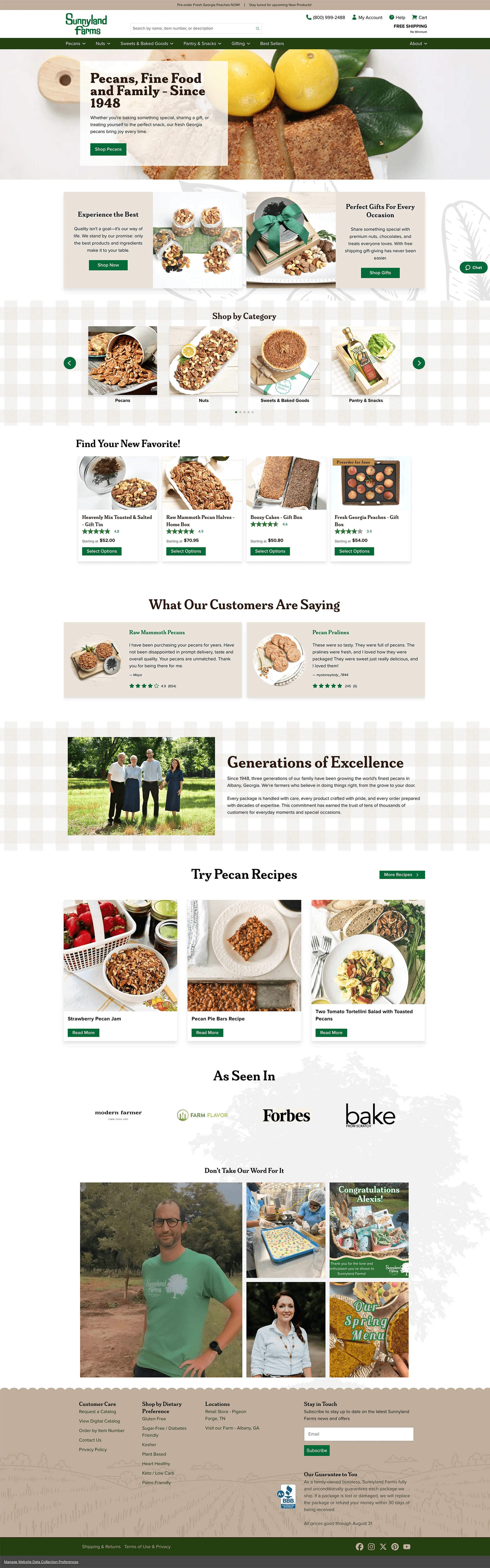 Sunnyland Farms website