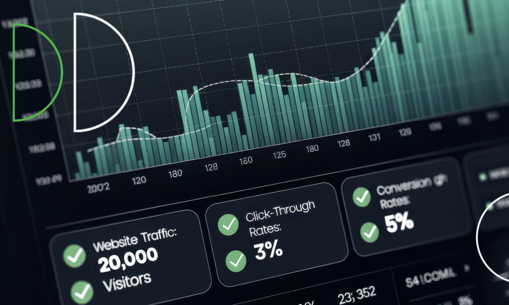 computer screen showing analytics