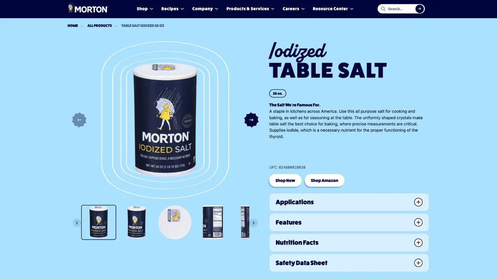 Product detail template