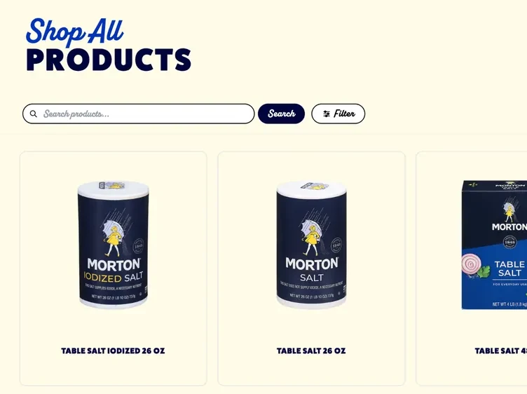 Product catalog template